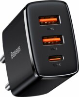 Baseus Compact CCXJ-E01 QC Hálózati 2xUSB-A + USB-C töltő (30W)