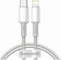Baseus High Density Braided Fast Charging Cable USB-C apa 2.0 - Lightning apa Adat és töltőkábel - Fehér (1m)
