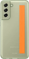 Samsung Galaxy S21 FE Vékony szíjas Tok - Átlátszó/Narancs