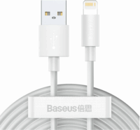 Baseus Simple Wisdom Data Cable Kit USB-A apa 2.0 - Lightning apa Adat és töltőkábel - Fehér (1.5m) (2db)