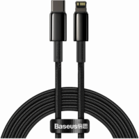 Baseus Tungsten Gold Fast Charging USB-C apa - Lightning apa 2.0 Adat és töltőkábel - Fekete (2m)