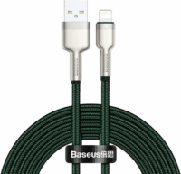 Baseus Cafule Series Metal Data Cable USB-A apa 2.0 - Lightning apa iPhone töltőkábel - Zöld (2m)