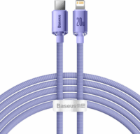 Baseus Crystal Shine Series Fast Charging Data Cable USB-C apa 2.0 - Lightning apa Adat és töltőkábel - Lila (2m)