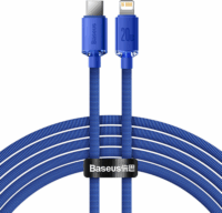 Baseus Crystal Shine Series Fast Charging Data Cable USB-C apa 2.0 - Lightning apa Adat és töltőkábel - Kék (2m)