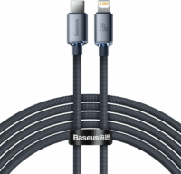 Baseus Crystal Shine Series Fast Charging Data Cable USB-C apa 2.0 - Lightning apa Adat és töltőkábel - Fekete (2m)