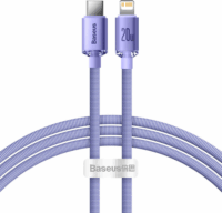 Baseus Crystal Shine Series Fast Charging Data Cable USB-C apa 2.0 - Lightning apa Adat és töltőkábel - Lila (1.2m)