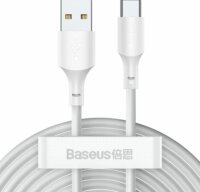 Baseus Simple Wisdom Data Cable Kit USB-A apa - USB-C apa 2.0 Adat és töltőkábel - Fehér (1.5m) (2db)