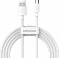 Baseus Simple Wisdom USB-A apa - Micro USB-B apa 2.0 Adat és töltőkábel - Fehér (1.5m) 2db