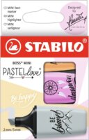 Stabilo 07/03-59 BOSS MINI Pastellove 2-5mm Szövegkiemelő készlet - Vegyes színek (3 darabos)