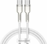 Baseus Cafule Series Metal Data Cable USB-C apa - USB-C apa 2.0 Adat és töltőkábel - Fehér (1m)