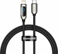 Baseus Display Fast Charging Data Cable USB-C apa 2.0 - Lightning apa Adat és töltőkábel - Fekete (1m)