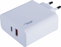Akyga AK-CH-15 Hálózati USB-C + USB-A töltő - Fehér (65W)