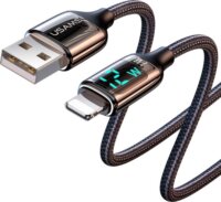 USAMS SJ543USB01 USB-A apa 2.0 - Lightning apa Adat és töltőkábel - Fekete (1.2m)