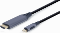 Gembird CC-USB3C-HDMI-01-6 USB-C apa 3.0 - HDMI apa kábel - Fekete/Szürke (1.8m)