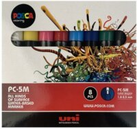Uni Posca PC-5M 1,8-2,5mm Dekormarker készlet - Pasztell vegyes színek (8 db / csomag)