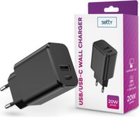 Setty Hálózati Type-C + USB töltő - Fekete (20W)