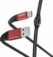 Hama Prime Line USB-A apa - USB-C apa 2.0 Adat és töltőkábel - Fekete/Piros (1.5m)