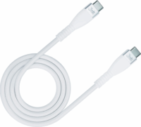 3mk HyperSilicone USB-C apa - USB-C apa 2.0 Adat és töltőkábel - Fehér (1m)