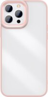 Baseus Crystal Apple iPhone 13 Pro Szilikon Tok - Átlátszó/Pink