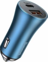 Baseus Golden Contactor Pro Dual Quick Charger Autós USB-A / USB-C töltő - Kék (40W)