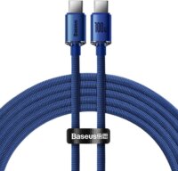 Baseus Crystal Shine Series USB-C apa - USB-C apa 2.0 Adat és töltőkábel - Kék (2m)