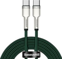 Baseus Cafule Series USB-C apa - USB-C apa 2.0 Adat és töltőkábel - Zöld/Ezüst (2m)