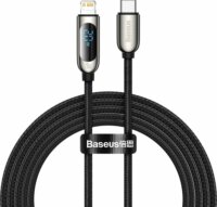 Baseus Display Fast Charging USB-C apa 2.0 - Lightning apa Adat és töltőkábel - Fekete/Ezüst (2m)