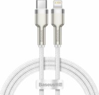 Baseus Cafule Series USB-C apa 2.0 - Lightning apa Adat és töltőkábel - Fehér/Ezüst (1m)
