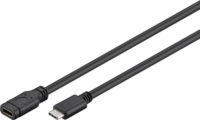 Goobay 45393 USB-C apa - USB-C anya 3.0 Hosszabbító kábel - Fekete (1m)