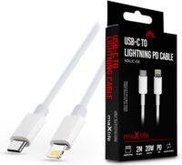 Maxlife USB-C Apa - Lightning apa 3.0 Adat és töltő kábel - Fehér (2m)
