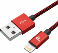 Rampow RAB12 USB-A apa 2.0 - Lightning apa Adat és töltőkábel - Piros (3m)