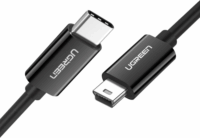 Ugreen US242 USB-C apa - Mini USB-B apa 2.0 Adatkábel - Fekete (1m)