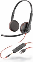 Poly Blackwire 3225 USB-A Stereo Headset - Fekete