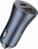 Baseus Golden Contactor Pro Dual Quick Charger Autós USB-C / USB-A töltő - Szürke (40W)