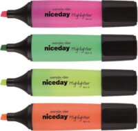 Niceday 1-5mm Szövegkiemelő készlet - Vegyes színek (4 db / csomag)
