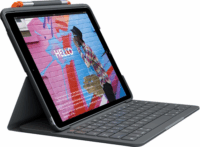 Logitech Slim Folio Apple iPad (Gen. 7. / 8.) Billentyűzetes tok (Német) - Szürke