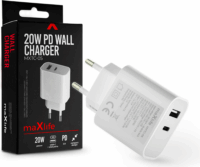 Maxlife TF-0131 Hálózati USB-C / USB-A töltő - Fehér (20W)