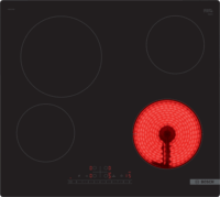 Bosch PKE611FP2E Kerámia főzőlap - Fekete