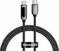 Baseus Display Fast Charging USB-C apa - USB-C apa 2.0 Adat és töltőkábel - Fekete (1m)