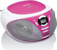 Lenco SCD-300 Hordozható Rádió CD jejátszóval - Rózsaszín