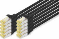 Assmann S/FTP CAT6a Patch kábel 0.5m - Fekete (10db)
