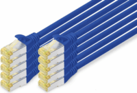 Assmann S/FTP CAT6a Patch kábel 0.25m - Kék (10db)
