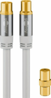 Goobay 70313 Premium Koax Antenna kábel 4x árnyékolással 1.0m - Fehér