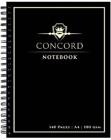 Concord 70 lapos A4 vonalas spirálfüzet - Fekete