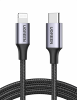Ugreen 60761 USB-C apa 2.0 - Lightning apa Adat és töltőkábel - Fekete (2m)