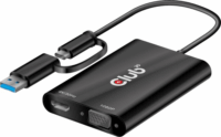 Club3D CSV-1611 USB-C/USB-A apa - HDMI/VGA anya Adapter