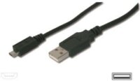 Assmann USB 2.0 - MicroUSB Kábel 1m - Fekete