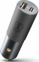 3mk Hyper Car Charger Autós USB-C / USB-A töltő - Fekete (100W)