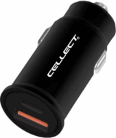 Cellect USB-A / USB-C Autós töltő - Fekete (20W)