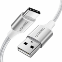 Ugreen 60131 US266 USB-A apa - USB-C apa 2.0 Adat és töltőkábel - Fehér (1m)